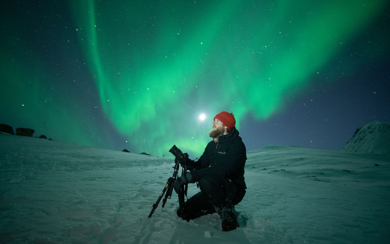 Northern Lights portrait of Max Hauke